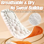 Top view of breathable honeycomb texture on 4D cloud massage shoe inserts.