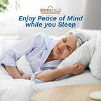Durameg fluff filled protective bed sheets protecting a mattress surface.
