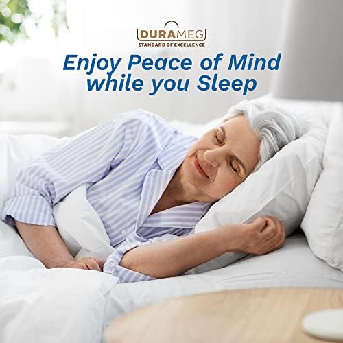 Durameg fluff filled protective bed sheets protecting a mattress surface.