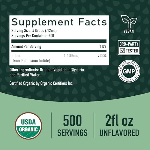 Side profile of SMNutrition thyroid support liquid supplement bottle