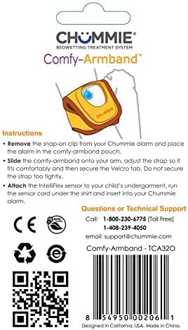 Child wearing Chummie Comfy Armband during sleep for bedwetting treatment