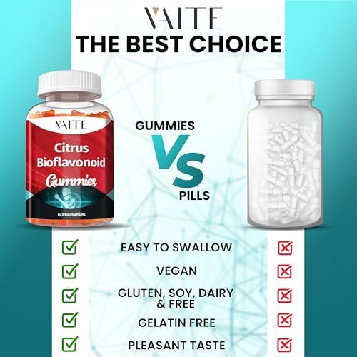Authentic bottle of VAITE Citrus Bioflavonoid 60 count gummies for cardiovascular support