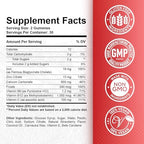 Back label of ReviNutra vegan iron chewables detailing the calcium zinc and folate percentages.