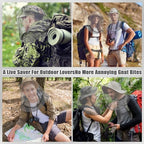 Top view of Hestya mosquito head net showing elastic neck band