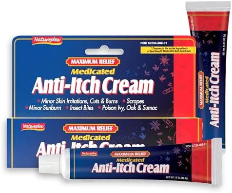 Natureplex anti-itch cream 1.5 ounce tubes with cooling menthol and aloe vera