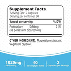 Side profile of Health Lfe electrolyte support potassium supplement bottle