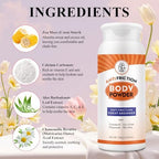 Talc-free women's dusting powder for underbreast chafing relief.