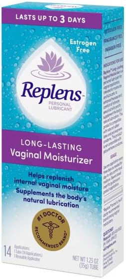 Replens fragrance free and hormone free intimate care product for sensitive skin.