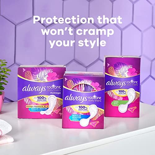 Always Radiant feminine hygiene liners 96 count multipack for daily freshness