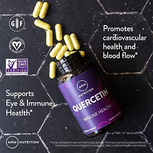 Close up of MRM Nutrition Quercetin with QU995 purity certification seal