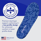 Side profile of PowerStep low profile insoles designed for tight shoes