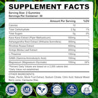 Glagmrry Kava Kava and Ashwagandha mixed berry relaxation gummies 2 pack label details.