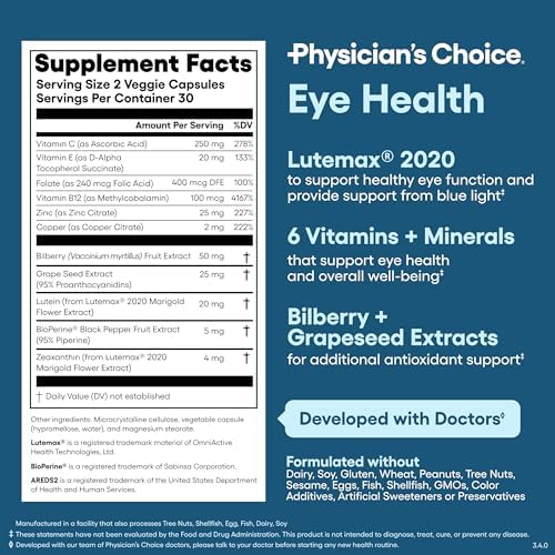Physician's Choice Eye Health professional vision support supplement