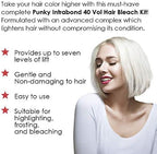 Punky Colour forty volume developer kit side panel featuring ingredients and cruelty-free bond protecting details