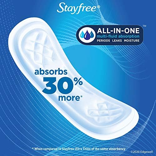 Stayfree wingless sanitary napkins for heavy flow protection.