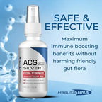 Authentic USA imported Results RNA colloidal silver container standing upright against a clean background