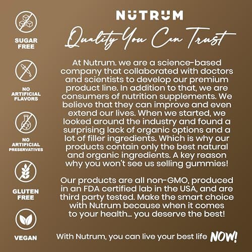 Nutrum Biotech cellular health product information panel displaying sixty vegetarian capsules dosage directions.