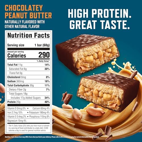 CLIF BUILDERS Protein Bars - Chocolate Peanut Butter Flavor - 20g Plant Based Protein - Gluten Free - Non-GMO - Low Glycemic - No Artificial Sweeteners - Value Pack, 2.4 oz. (12 Count) - Image 3