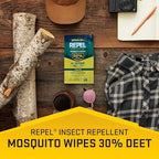 Back label view of Repel mosquito and tick wipes showing clear instructions and ingredients