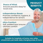Nurture Valley disposable underpads spread out flat on a home mattress setup