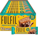 FULFIL Protein Snack Bars, Chocolate Salted Caramel Flavored, Gluten Free with 15g Protein, Pantry Staples, 12 Count - Image 2