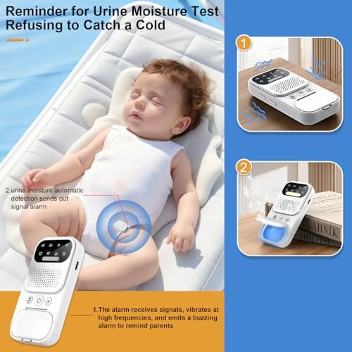 Bedside alarm receiver showing the illuminated ambient night light and push-button control panel interface