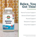 KAL high absorption magnesium glycinate with BioPerine nutritional facts label
