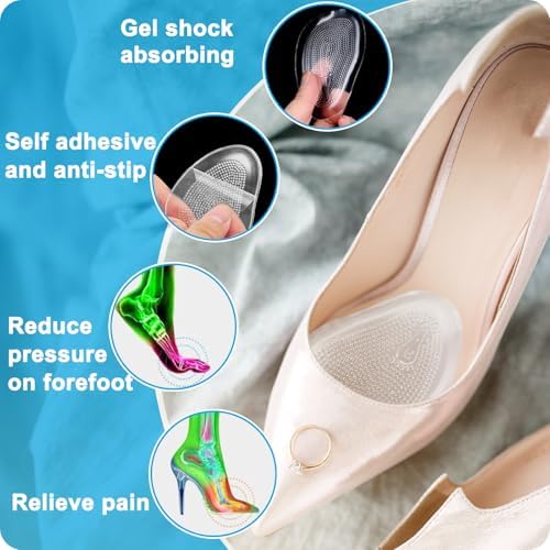 Shock absorbing gel shoe inserts for Morton's neuroma support.