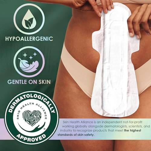 L. organic cotton pads packaging details highlighting pesticide free ingredients.