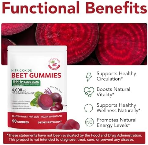Furnrubden mixed berry flavored beet chews with grape seed extract.