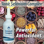 Antioxidant mineral supplement liquid drops poured into a glass of water demonstrating easy mixability