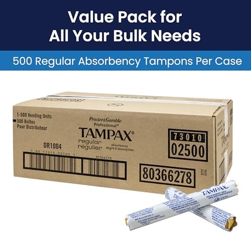 Fragrance free Tampax tampons in white vending tubes