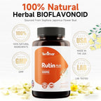 Authentic USA imported Temimar Rutin 500mg capsules ingredient list close up