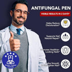 The complete five pack of imported USA nail care pens arranged alongside the included prep nail files.