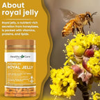 Healthy Care Royal Jelly imported premium bottle displaying the complete protein and vitamin complex