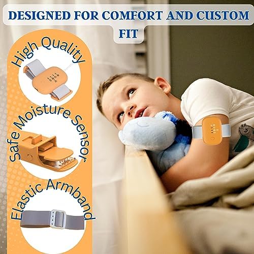 Adjustable soft armband for Captain Dry bedwetting monitor secure nighttime wear.