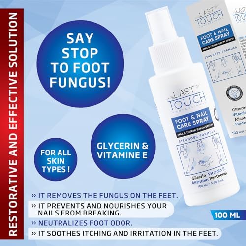 Moisturizing foot spray for dry cracked heels and peeling skin repair.