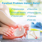 Invisible metatarsal inserts for women's shoes showing anatomical fit.
