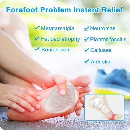 Invisible metatarsal inserts for women's shoes showing anatomical fit.