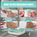 Water-resistant moleskin bandages for long distance walking and hiking comfort