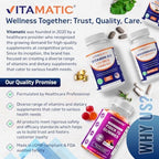 Vitamatic plant based flavonoid antioxidant supplement container displayed on a clean background
