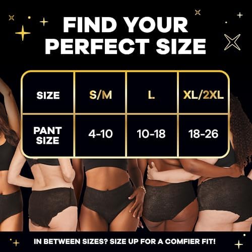 Instructions on the back of Always ZZZ period underwear packaging