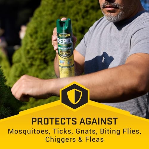 Close up of Repel Insect Repellent Sportsmen Formula nozzle and branding