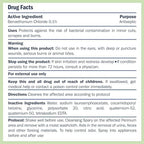 Back label of TenderGentle Aloe Soft Perineal Spray displaying usage instructions