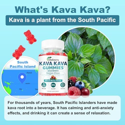 Glagmrry herbal relaxation supplement featuring kava root and ashwagandha blend.