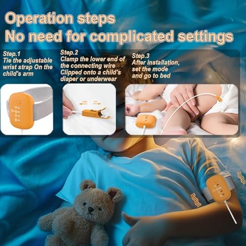 Invyxr bedwetting monitor showing the three alert mode buttons.