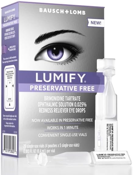 LUMIFY eye drops clinical strength redness reliever for whiter eyes.