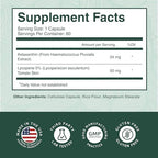 USA imported Astaxanthin and Lycopene dietary supplement for advanced eye support.