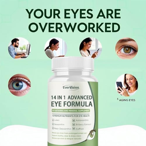 Ingredients label of Evervision 14 in 1 eye supplement