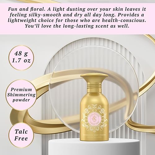 Imported floral scented shimmer powder bottle for women.